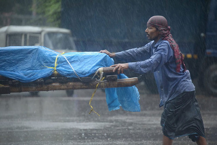 বৃষ্টিতে বিপাকে পড়েন দিনমজুররা