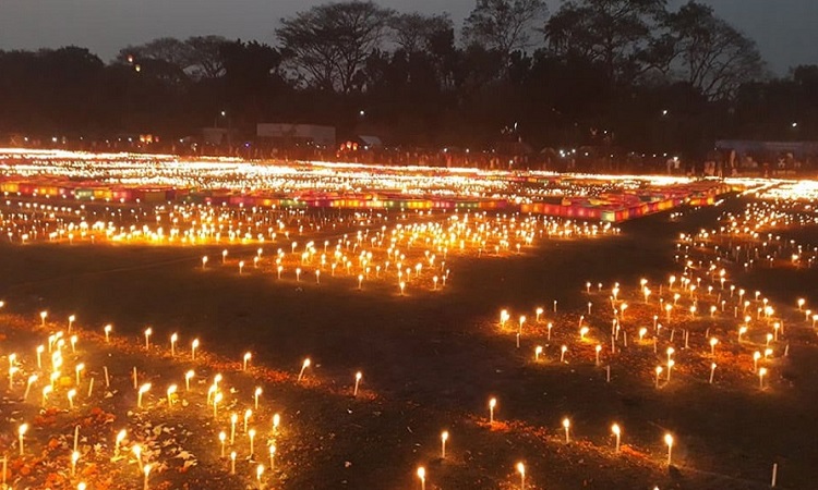 নড়াইলে লাখো প্রদীপ জ্বালিয়ে ভাষা শহীদদের স্মরণ