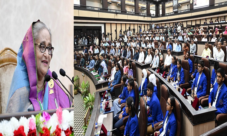 প্রধানমন্ত্রী শেখ হাসিনা রবিবার তাঁর কার্যালয়ে অনলাইনের মাধ্যমে মাধ্যমিক থেকে স্নাতক (পাস) ও সমমান পর্যায়ের শিক্ষার্থীদের মাঝে উপবৃত্তি ও টিউশন ফি বিতরণ কার্যক্রম উদ্বোধন, শিক্ষার্থীদের মধ্যে বঙ্গবন্ধু সৃজনশীল মেধা অন্বেষণ ২০২৩ এর সেরা মেধাবী পুরস্কার ও বঙ্গবন্ধু শেখ মুজিব স্কলার অ্যাওয়ার্ড ২০২২ প্রদান অনুষ্ঠানে বক্তব্য রাখেন।