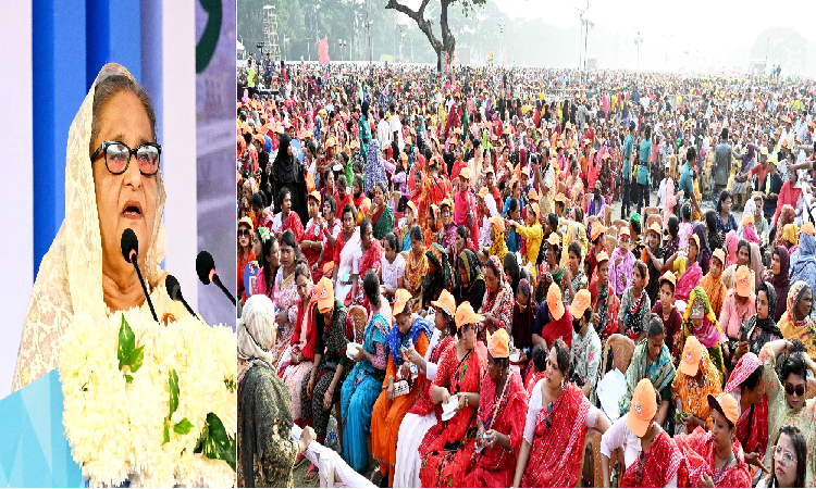 দেশের প্রথম উড়াল সড়কের উদ্বোধন শেষে রাজধানীর শেরে বাংলা নগরে বাণিজ্যমেলার পুরোনো মাঠে আয়োজিত আওয়ামী লীগের সুধী সমাবেশে প্রধান অতিথির বক্তব্য রাখেন।