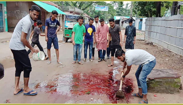 কোরবানির বর্জ্য অপসারণে রাস্তায় ছাত্রলীগ