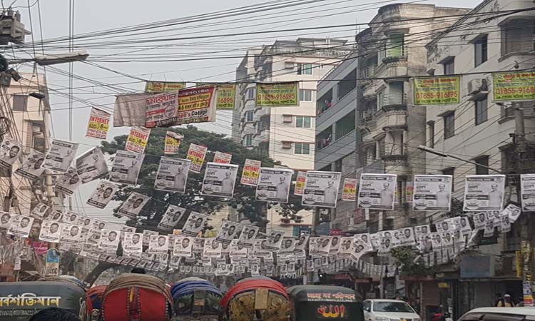 ভোটের পোস্টারে ছেয়ে গেছে ঢাকা