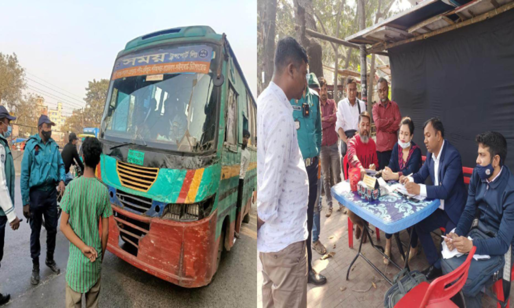 রুট পারমিটবিহীন ৩ বাস জব্দ, মাতুয়াইল ভাগাড়ে ডাম্পিং