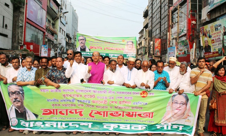 বাজেটকে স্বাগত জানিয়ে আ.লীগের আনন্দ মিছিল