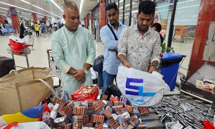 শাহজালালে বিপুল পরিমাণ ‘টাপেন্টাডল’ মাদক জব্দ