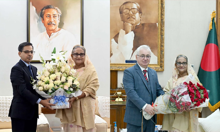 প্রধানমন্ত্রীকে ১১ দেশের রাষ্ট্রদূতের অভিনন্দন