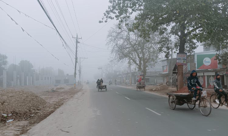 কনকনে ঠান্ডায় থমকে গেছে চুয়াডাঙ্গার জনজীবন