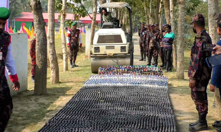 চুয়াডাঙ্গায় ৩ কোটি টাকার মাদকদ্রব্য ধ্বংস করল বিজিবি