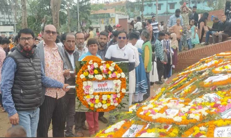 ফুলেল শ্রদ্ধায় ভাষা শহীদদের স্মরণ করল সিলেট বিভাগীয় রিপোর্টার্স ক্লাব