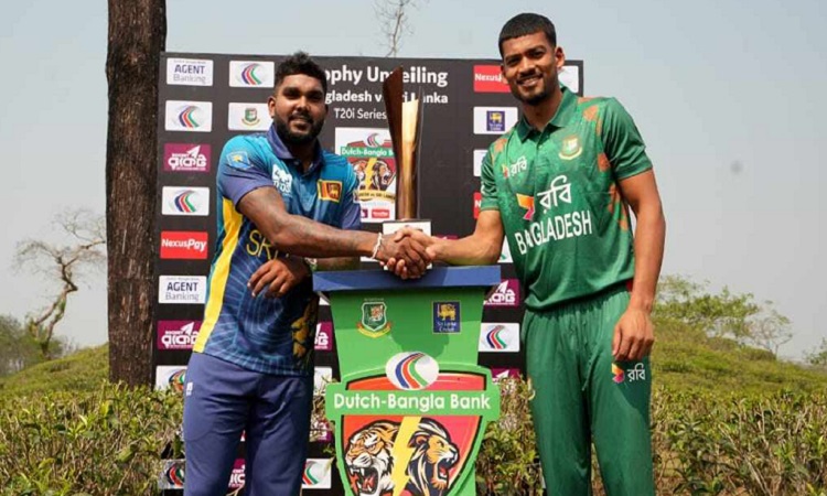 বাংলাদেশ-শ্রীলঙ্কা টি-টোয়েন্টি সিরিজের ট্রফি উন্মোচন