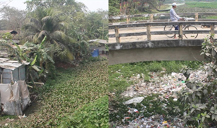 দৌলতপুরে প্রভাবশালীদের দখল ও দূষণে মৃতপ্রায় হিসনা নদী