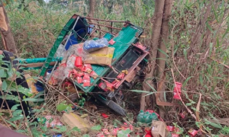 সাজেকে নিয়ন্ত্রণ হারিয়ে পণ্যবাহী গাড়ি খাদে, চালক নিহত