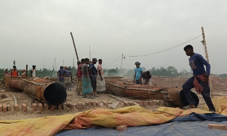 পাবনায় পরিবেশ অধিদফতরের অভিযানে ইটভাটায় ১ লাখ টাকা জরিমানা