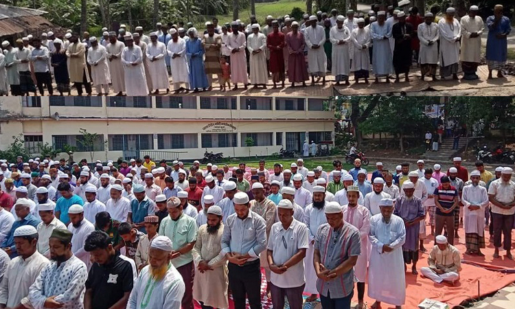 ভোলায় বিভিন্ন স্থানে বৃষ্টির জন্য ‘সালাতুল ইস্তিসকার’ নামাজ আদায়