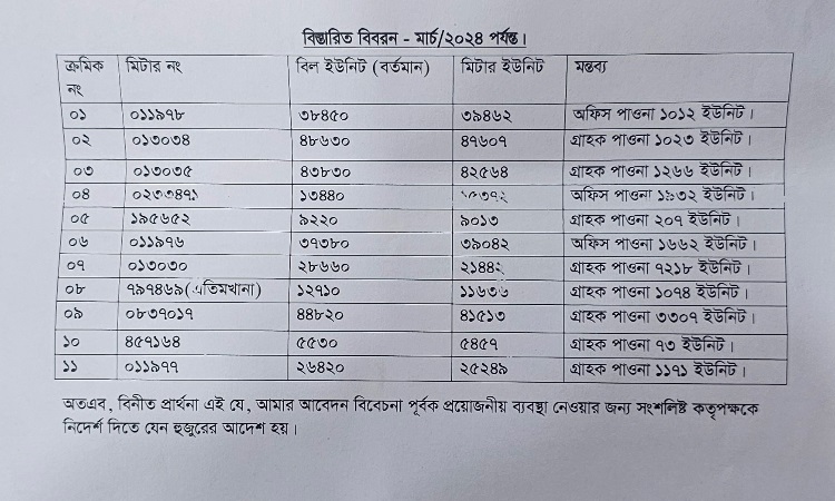 কর্ণফুলীতে মিটার রিডারদের কারসাজিতে ১৫ হাজার ইউনিট গায়েব