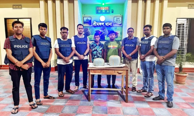 শ্রীমঙ্গলে ৮ কেজি গাঁজাসহ আটক ২