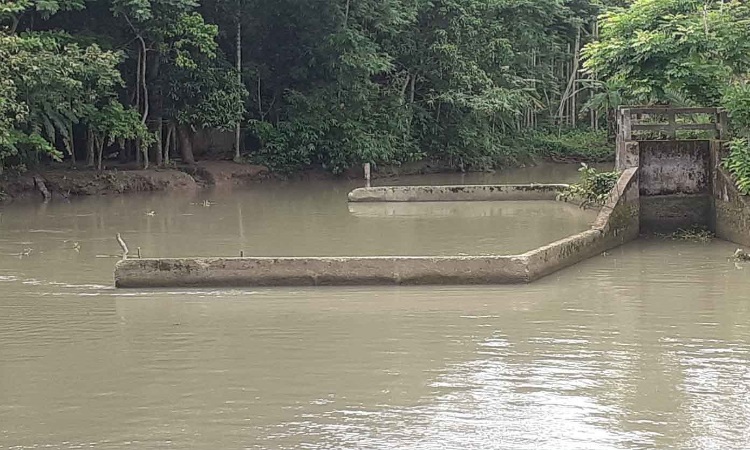 ইন্দুরকানীতে সুইচগেট ভেঙ্গে যাওয়ায় আতঙ্কে শতাধিক পরিবার