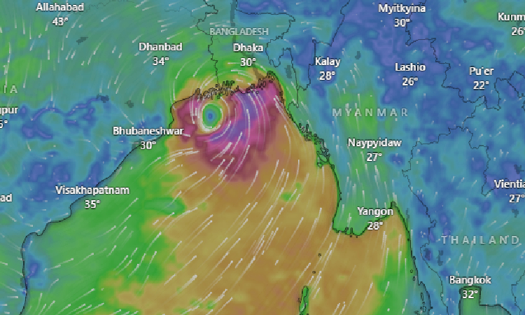 ঘূর্ণিঝড় রেমাল উপকূল অতিক্রম শুরু করতে পারে সন্ধ্যায়