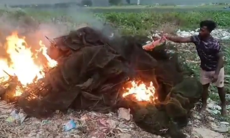 ব্রাহ্মণবাড়িয়ায় অবৈধ রিং জাল ও কারেন্ট জাল জব্দ