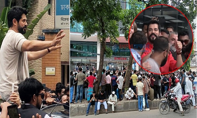 কুরুলুস উসমানের অভিনেতাকে দেখতে গুলশানের রাস্তায় ভিড়