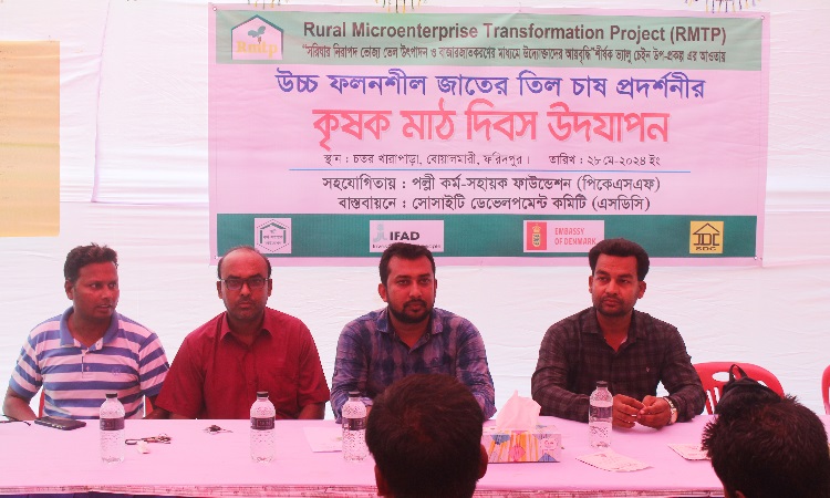বোয়ালমারীতে উচ্চ ফলনশীল তিল চাষ প্রদর্শনীর কৃষক মাঠ দিবস অনুষ্ঠিত
