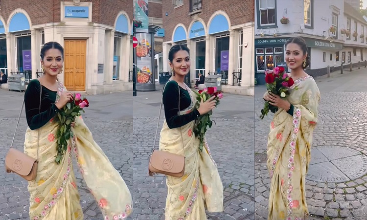 এক অভিনব লুকে ভক্তদের মাঝে ধরা দিলেন ফারিণ