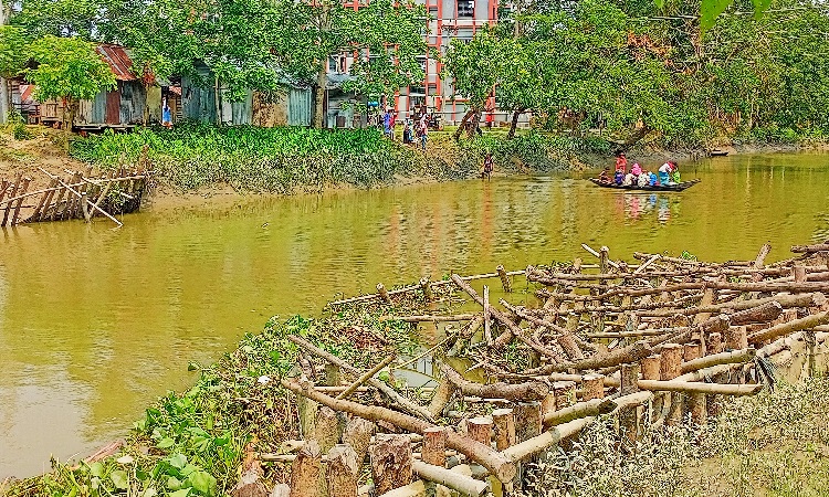 কাউখালী শিয়ালকাঠি ব্রিজ ভাঙায় যোগাযোগ বিচ্ছিন্ন ৯ গ্রামের মানুষ