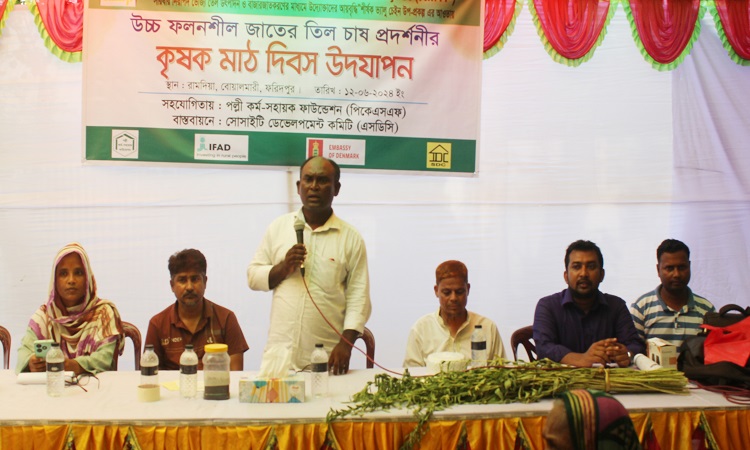 বোয়ালমারীতে তিল চাষ প্রদর্শনীর কৃষক মাঠ দিবস অনুষ্ঠিত