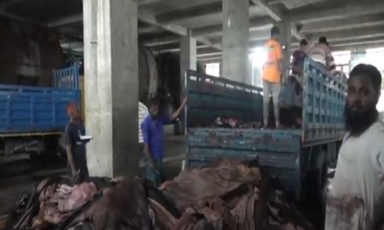 সাভারে বিসিক শিল্প নগরীতে ব্যস্ত ট্যানারি শ্রমিকরা