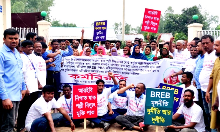 দিনাজপুর পল্লী বিদ্যুৎ সমিতির কর্মকর্তা-কর্মচারীদের কর্মবিরতি