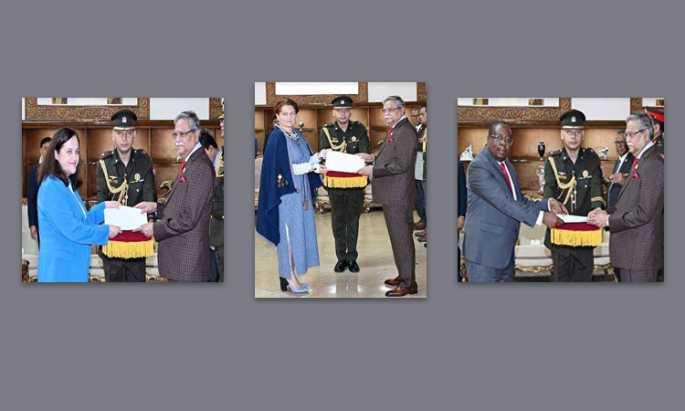 রাষ্ট্রপতির কাছে তিন দেশের রাষ্ট্রদূতের পরিচয়পত্র পেশ