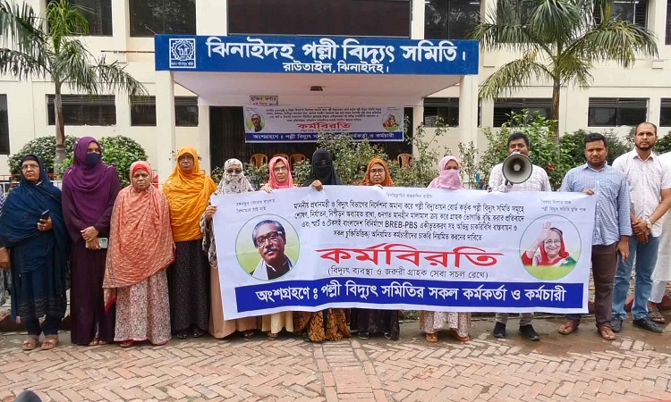 ঝিনাইদহ পল্লী বিদ্যুৎ সমিতির কর্মবিরতি পালন