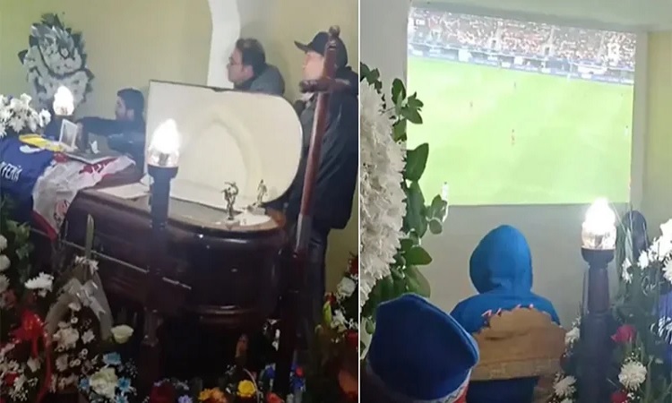শেষকৃত্যানুষ্ঠান থামিয়ে খেলা দেখা!