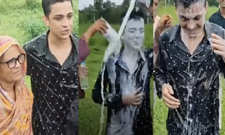জেল থেকে বেরিয়ে দুধে গোসল করেন টিকটকার মামুন