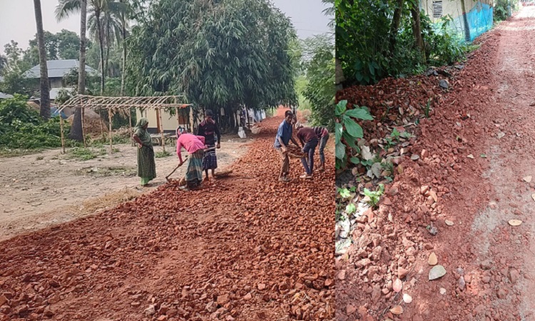 সিংড়ায় রাস্তা নির্মাণে ব্যাপক অনিয়মের অভিযোগ