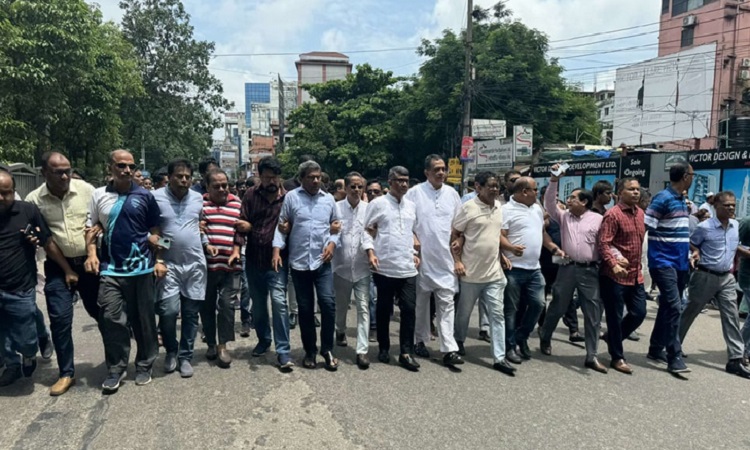 রাজধানীতে স্বেচ্ছাসেবক লীগের মিছিল