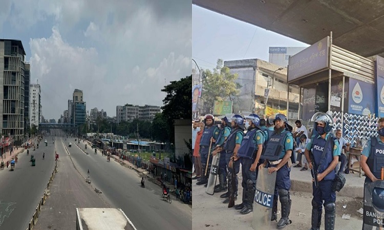 চলছে কারফিউ : সড়ক ফাঁকা, সতর্ক প্রশাসন
