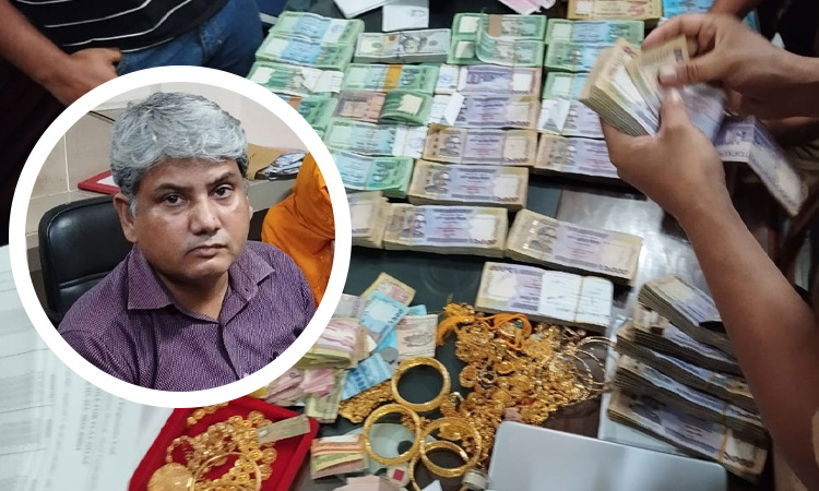 ব্যাগভর্তি টাকা ও ১ কেজি স্বর্ণসহ গণপূর্তের প্রকৌশলী আটক