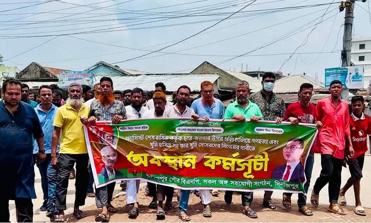হিলিতে বিএনপির বিক্ষোভ ও অবস্থান কর্মসূচি পালন