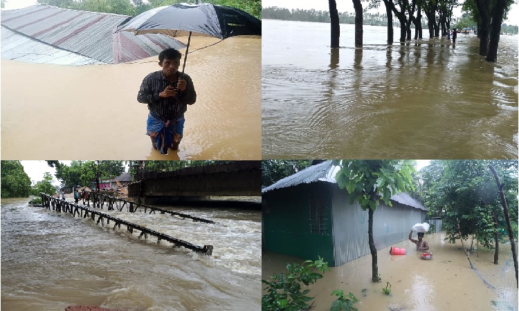 টানা বৃষ্টি ও পাহাড়ি ঢলে আকস্মিক বন্যা, বিপর্যস্ত দেশের ৯ জেলা