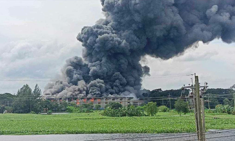 কুমিল্লায় প্রাণ-আরএফএল গুদামে আগুন