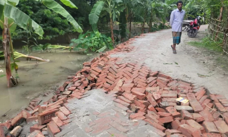 গোপালগঞ্জে সাত মাসও টিকেনি আড়াই কোটি টাকার সড়ক