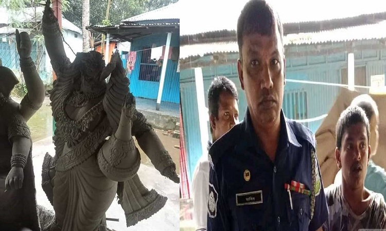 গৌরীপুরে গোবিন্দবাড়ি প্রতিমা ভাঙচুর, যুবক আটক