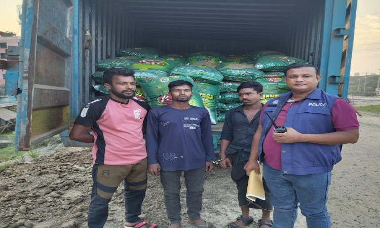ব্রাহ্মণবাড়িয়ায় চোরাই পথে আসা ভারতীয় কাভার্ড ভ্যানসহ ৩ জনকে আটক