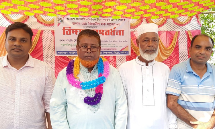 ৩৫ বছর কর্মজীবন শেষে প্রধান শিক্ষকের আবেগঘন বিদায়