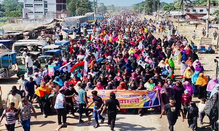 সিংড়ায় বিএনপির বর্ণাঢ্য শোভাযাত্রা