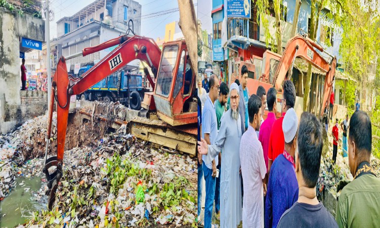 এক যুগ ধরে জর্জরিত খাল পরিচ্ছন্ন অভিযানে ইউএনও