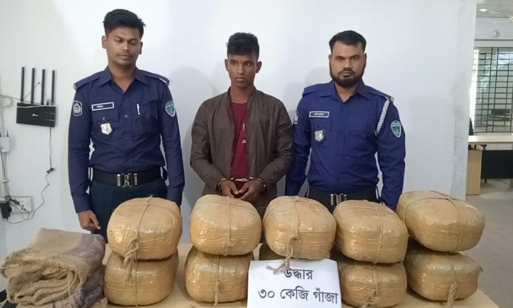 ফেনীতে ৩০ কেজি গাঁজাসহ মাদক কারবারি গ্রেফতার