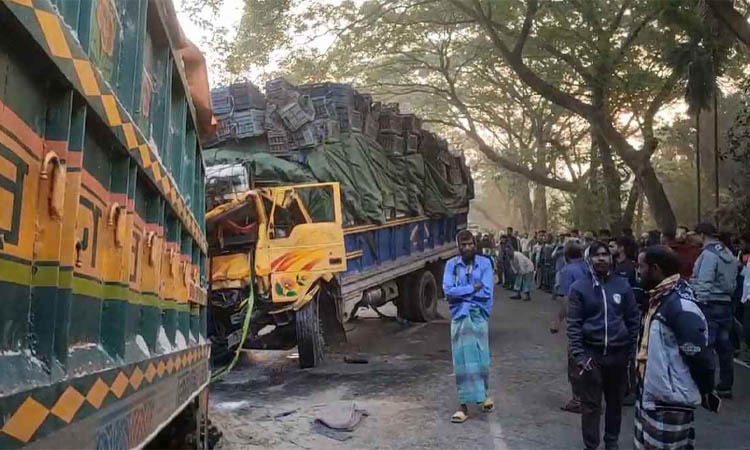 ঝিনাইদহে দুই ট্রাকের সংঘর্ষে চালক নিহত