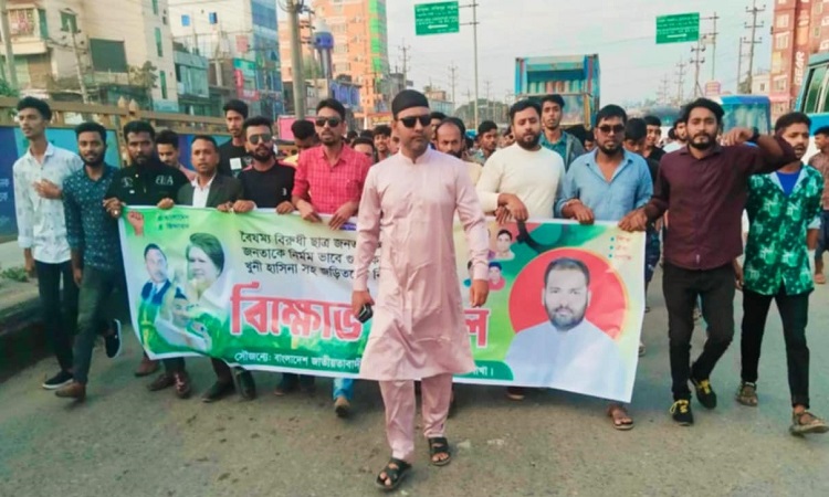 ভালুকায় ছাত্রদলের বিক্ষোভ মিছিল